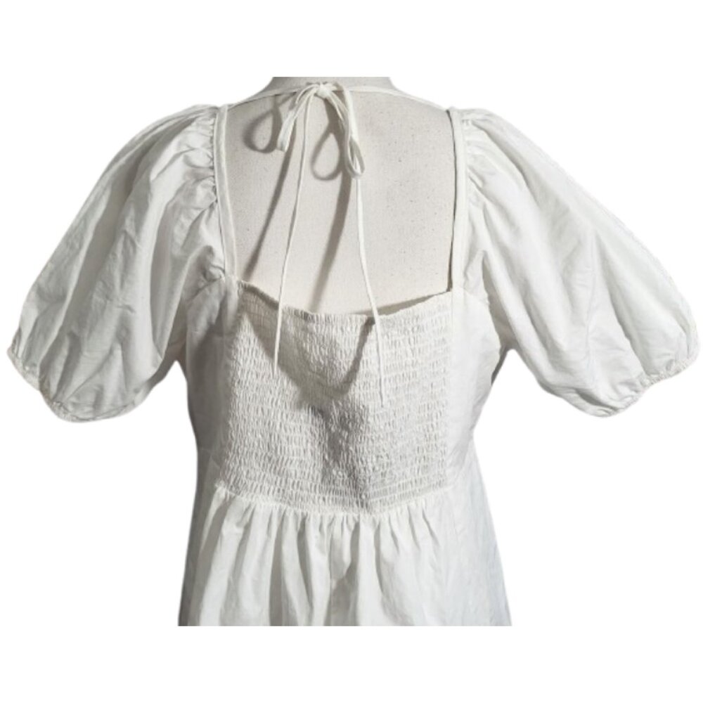 DRAPER JAMES Magnolia White Puff Sleeve Mini Dress - New With Tags Women's XL - Picture 6 of 9